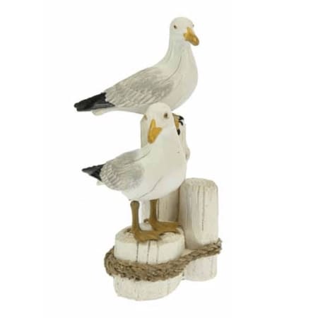 2 meeuwen op palen 17cm