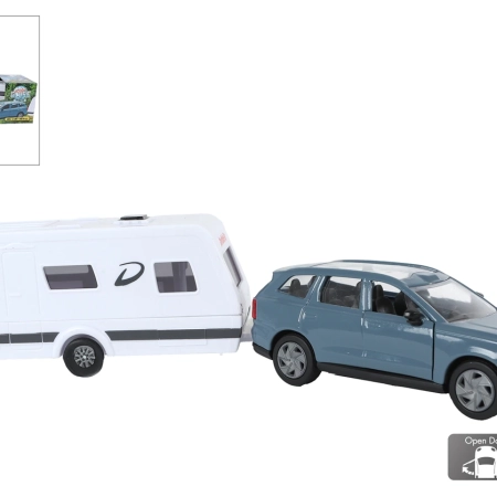 Auto met caravan Dethleff