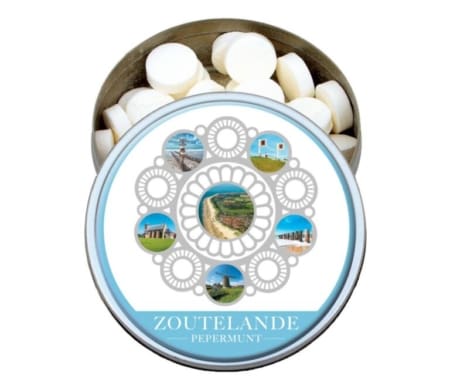 Blikje rond Zoutelande pepermuntjes hartje