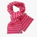Bretonstripe gestreepte kindersjaal fuchsia rood