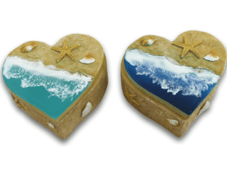 Doosje als hartvorm groen en blauw