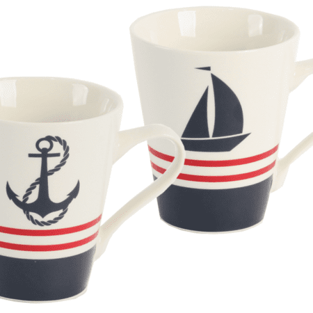 Mok zeilboot en anker