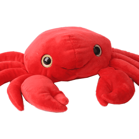 Pluche krab met glitter ogen
