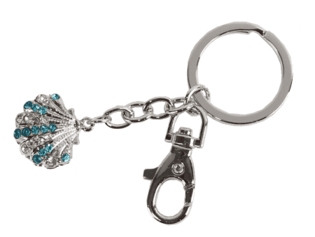 Sleutelhanger schelp met diamanten