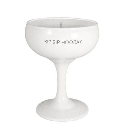 Sojakaars champagne glas sip sip hooray