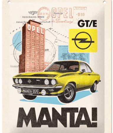 Tin Sign 15x 20 Opel Manta