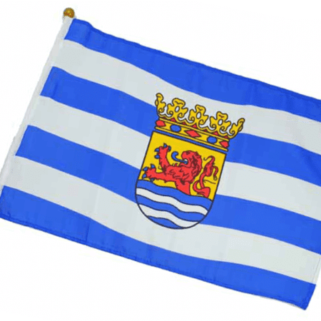 Vlag Zeeland met stok 45x30 cm