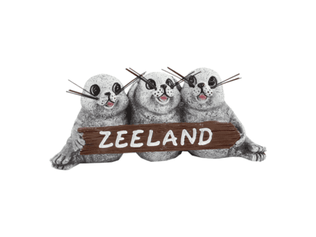 Vrolijke zeehonden bordje beeldje Zeeland