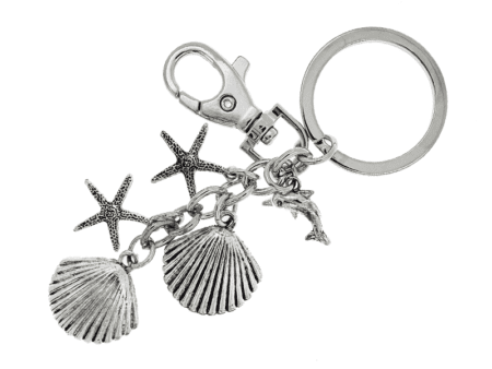 sleutelhanger 2 schelpen zilver
