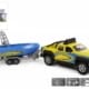 Kids Globe terreinwagen met trailer en boot licht geluid 29cm 6 terreinwagen met boot