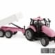 Kids Globe tractor met aanhanger die cast licht geluid roze 25cm 6 tractor met aanhanger roze
