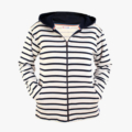 Breton stripe vest met capuchon recht