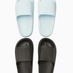 Bahama slippers lichtblauw en zwart