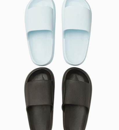 Bahama slippers lichtblauw en zwart